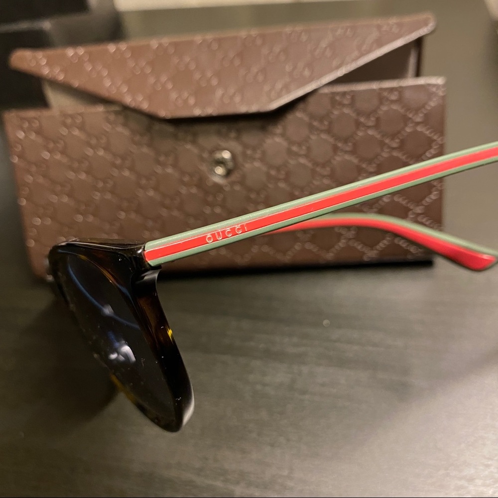 Gucci Sunglasses Green & Red Mens Tortoiseshell Brown/Black worn 4x W/Case/cloth